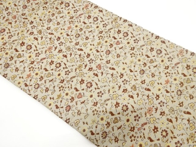 JAPANESEKIMONO / ANTIQUE FLOWER / BIRD PATTERN WOVEN NAGOYA OBI (WEARA